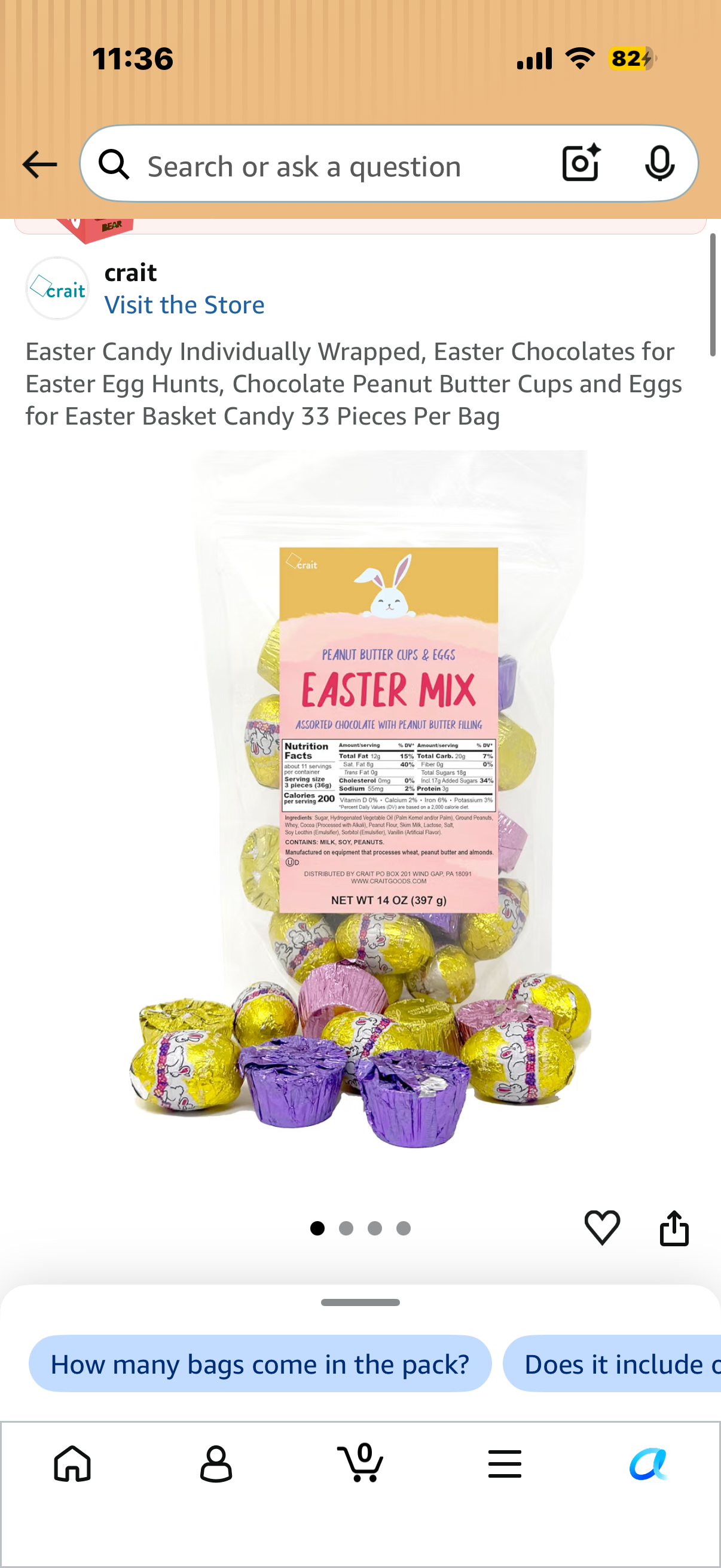 Individually Wrapped, Easter Chocolates for Easter Egg Hunts, Chocolate Peanut Butter Cups and Eggs for Easter Basket Candy 33 Pieces Per Bag