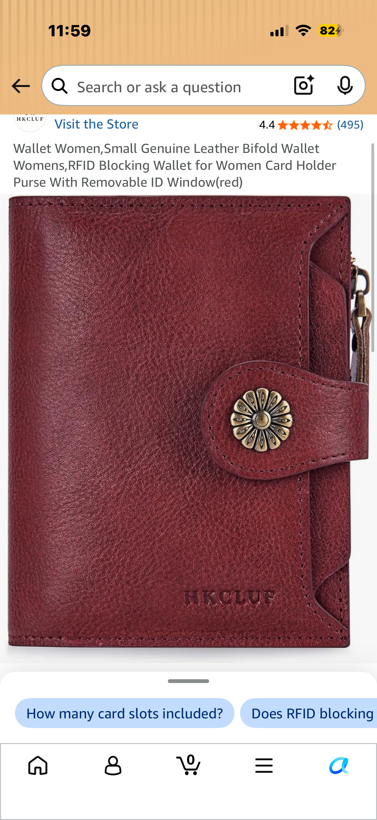 Wallet Women,Small Genuine Leather Bifold Wallet Womens,RFID Blocking Wallet for Women Card Holder Purse With Removable ID Window(red