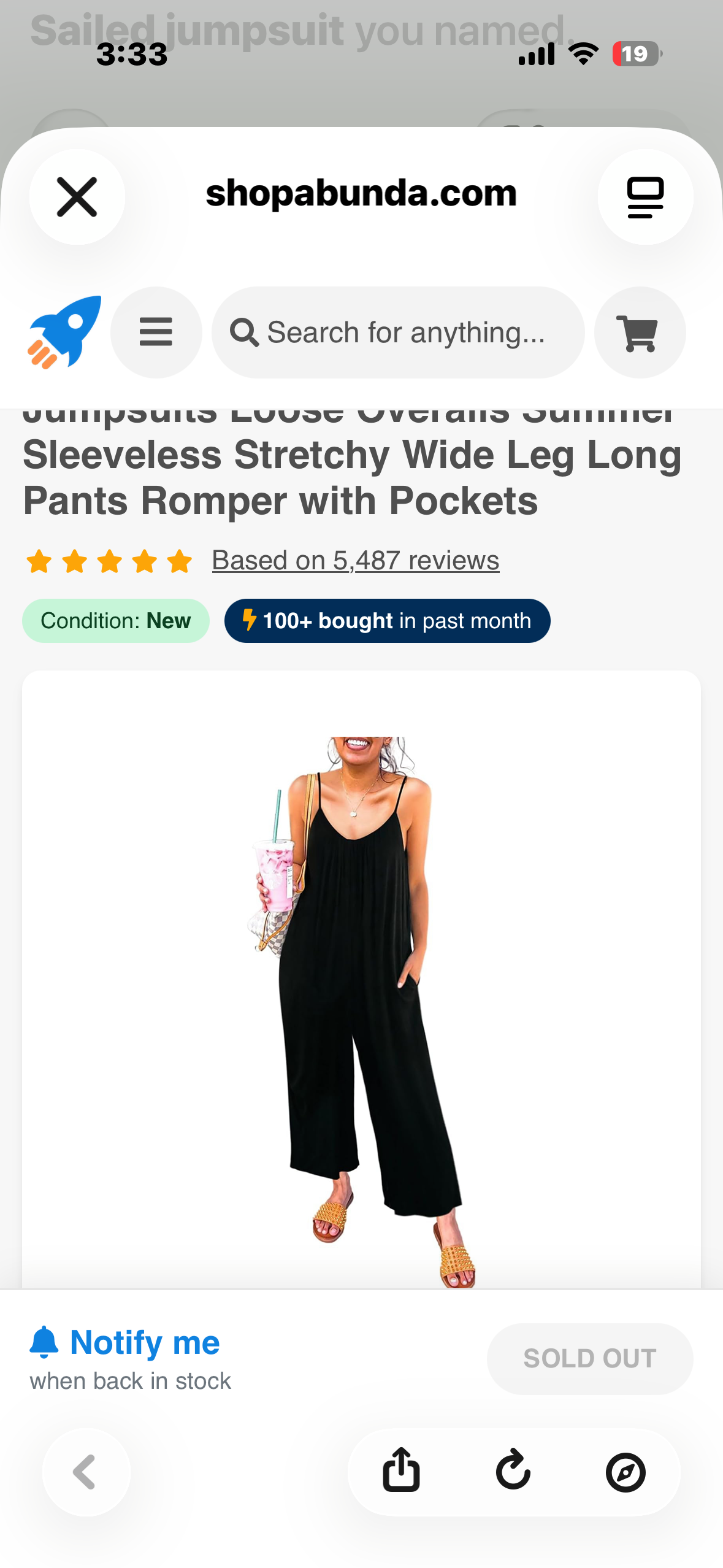 Happy Sailed Women’s Casual Jumpsuit, Loose Overalls, Summer Sleeveless,Stretchy, Wide Leg, Long Pants Romper with Pockets (Size XL)