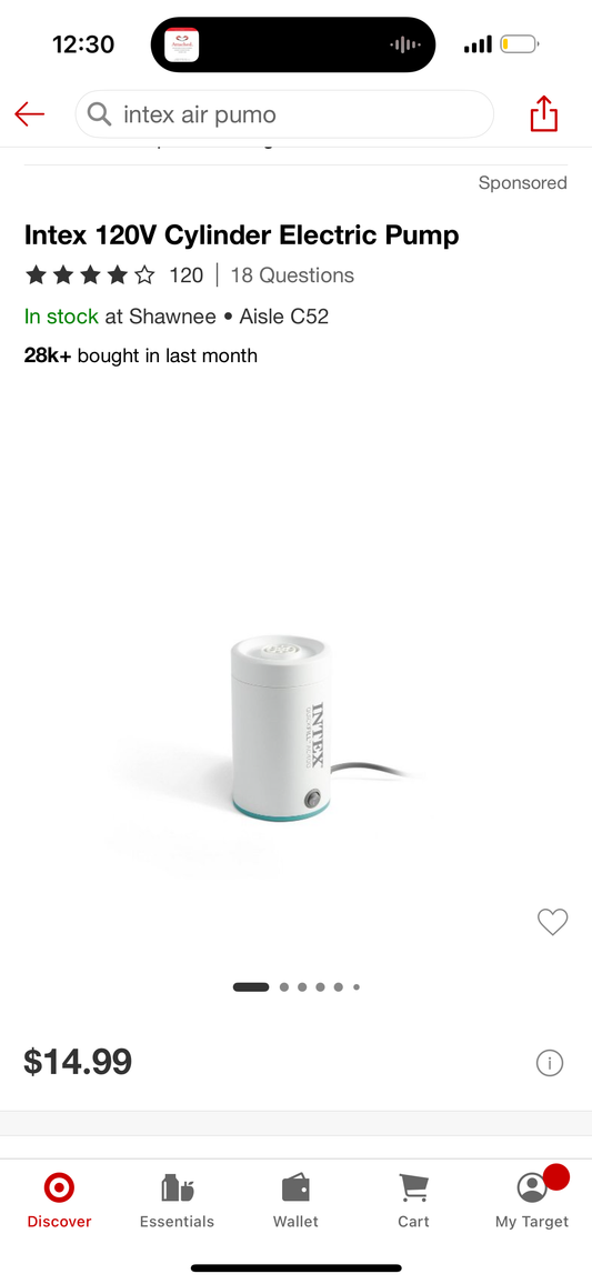 Intex 120V Cylinder Electric Pump