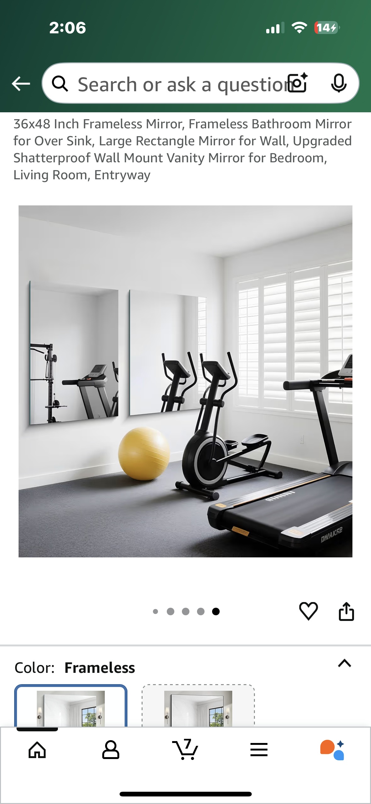 36” x 48” Frameless Mirror, Upgraded Shatterproof, Wall Mount, Vanity Mirror for Bedroom, Living Room, Entryway (M419)