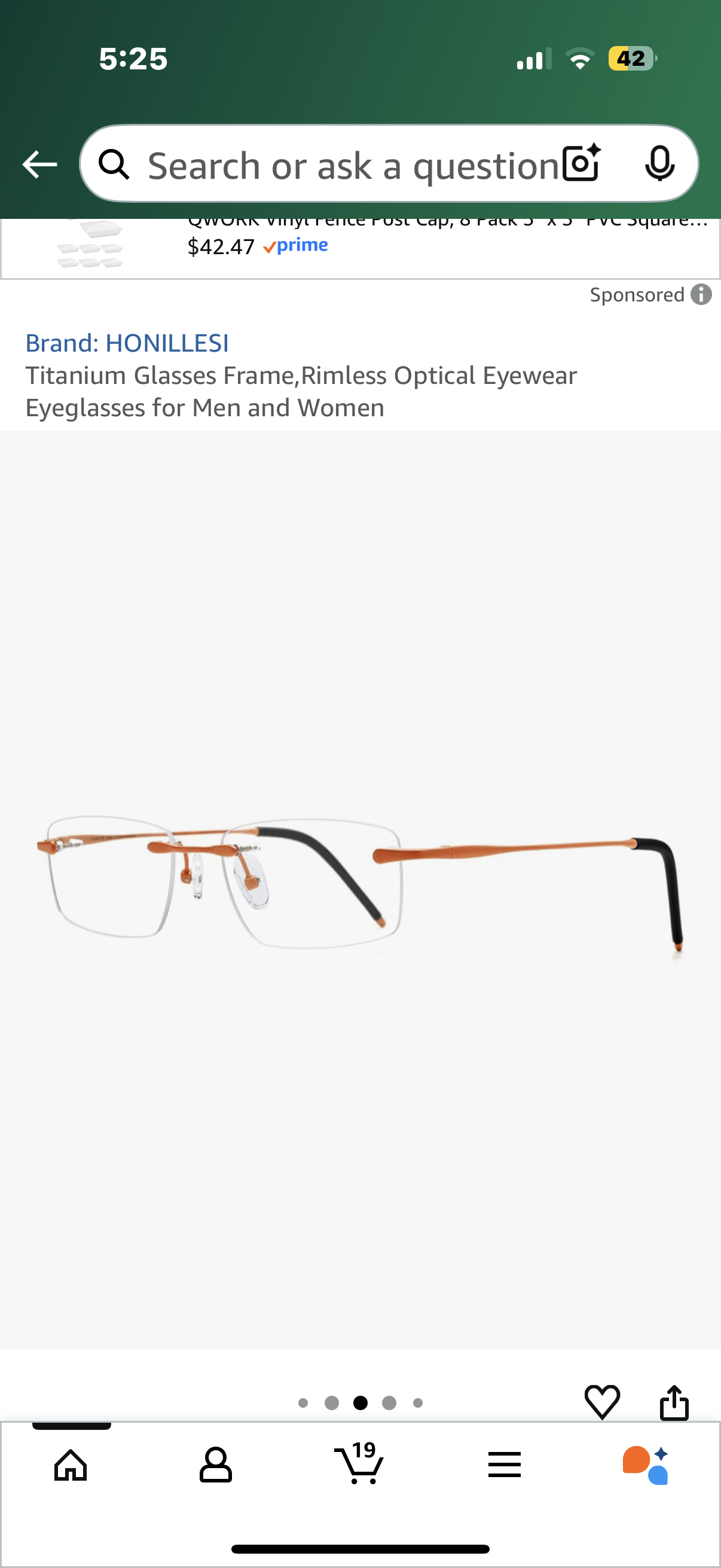 Titanium Glasses Frame,Rimless Optical Eyewear Eyeglasses for Men and Women