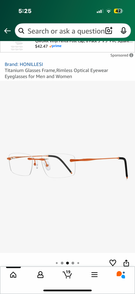 Titanium Glasses Frame,Rimless Optical Eyewear Eyeglasses for Men and Women