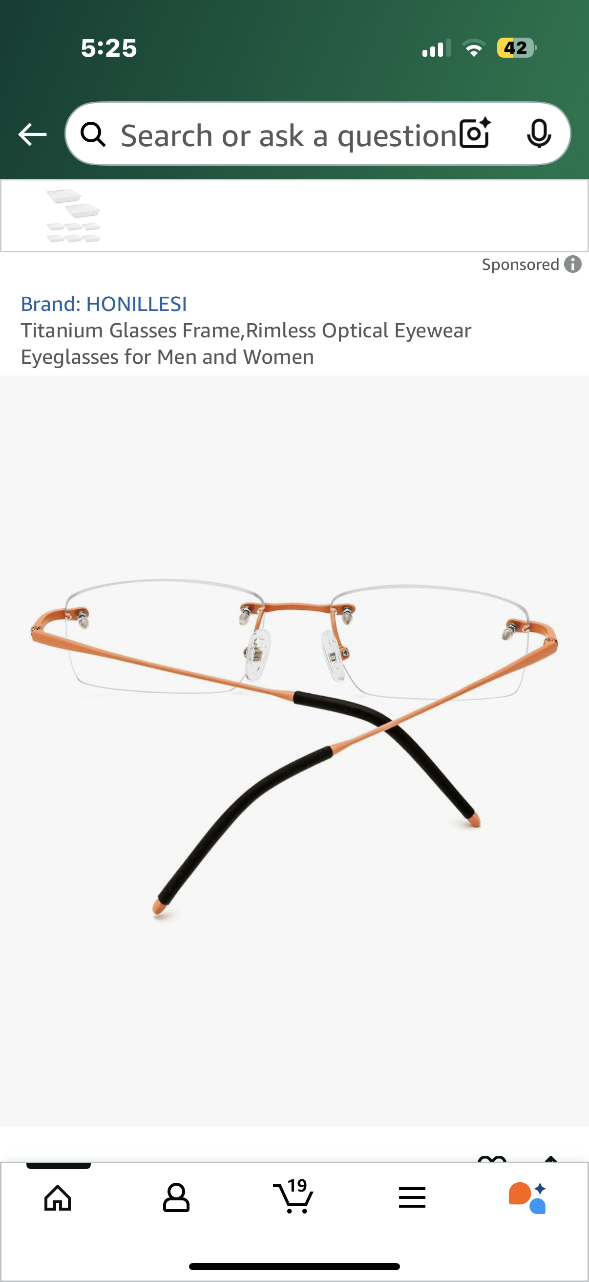 Titanium Glasses Frame,Rimless Optical Eyewear Eyeglasses for Men and Women