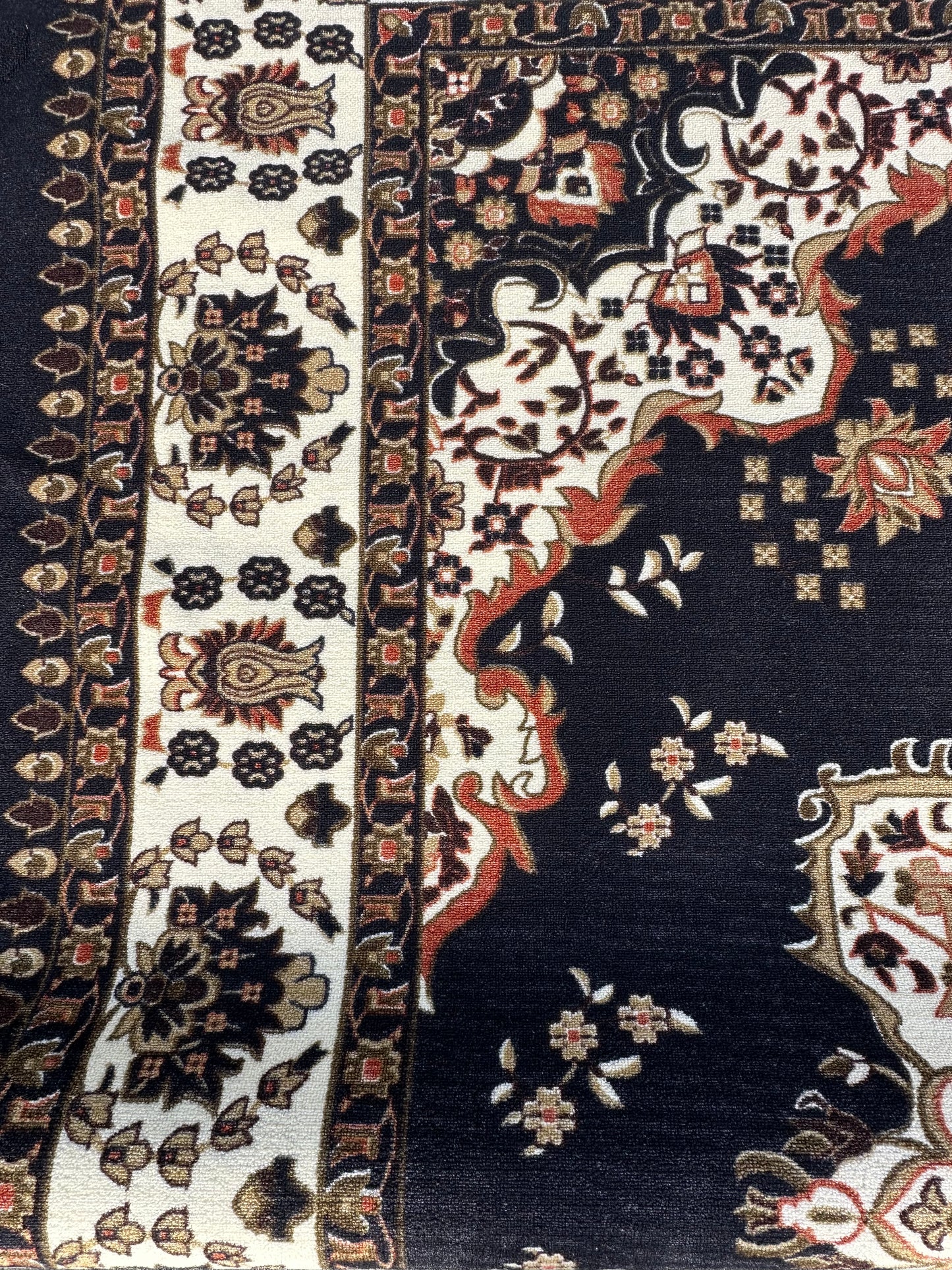 Antep Rugs Alfombras Oriental Traditional Non-Skid (Non-Slip) Low Profile Pile Rubber Backing Indoor Area Rugs (Black , 7'10" x 10') (L1160)