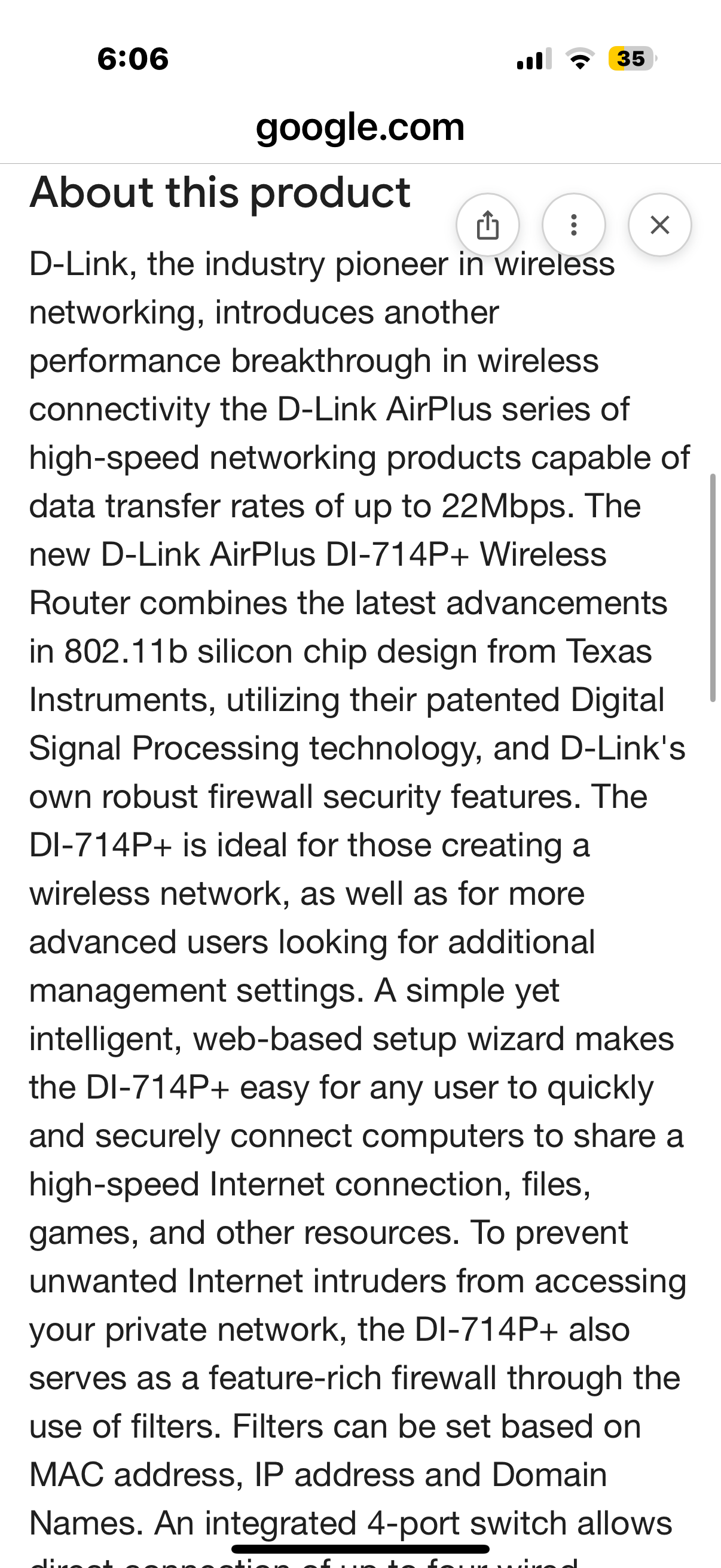 D-Link DI-714P+ Wireless Cable/DSL Router, 4-Port Switch, PRNT Server, 802.11b, 22Mbps