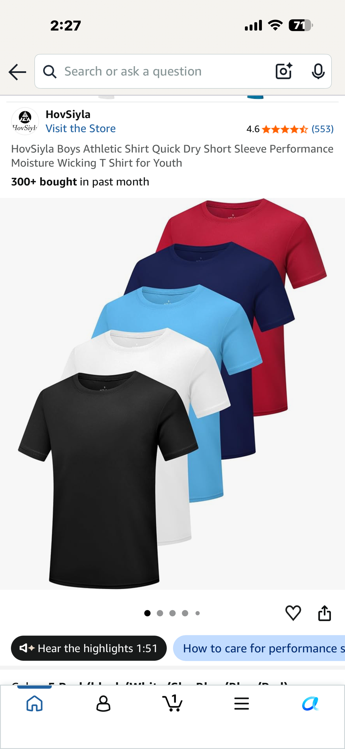 HovSiyla Boys Athletic Shirt Quick Dry Short Sleeve Performance Moisture Wicking T Shirt for Youth
