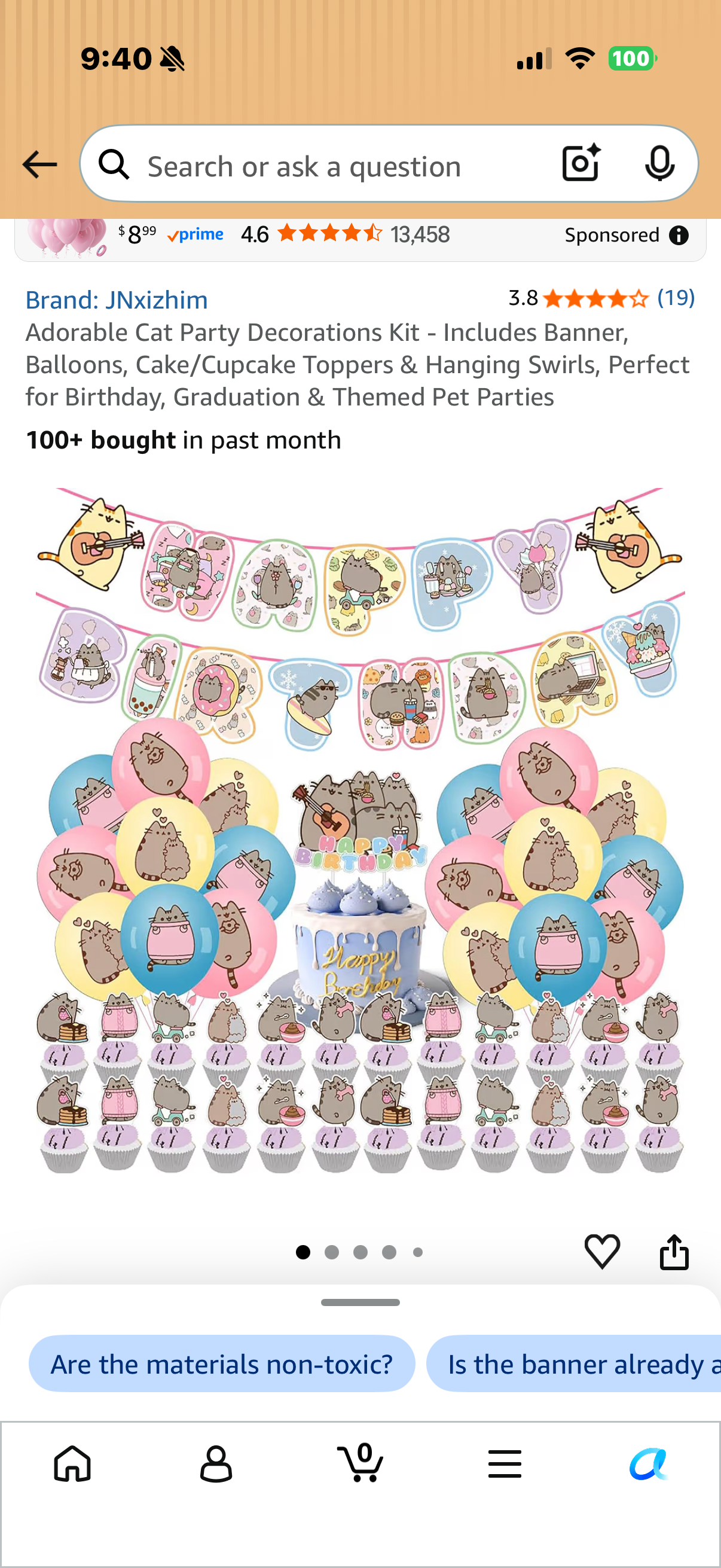 Adorable Cat Party Decorations Kit - Includes Banner, Balloons, Cake/Cupcake Toppers & Hanging Swirls
