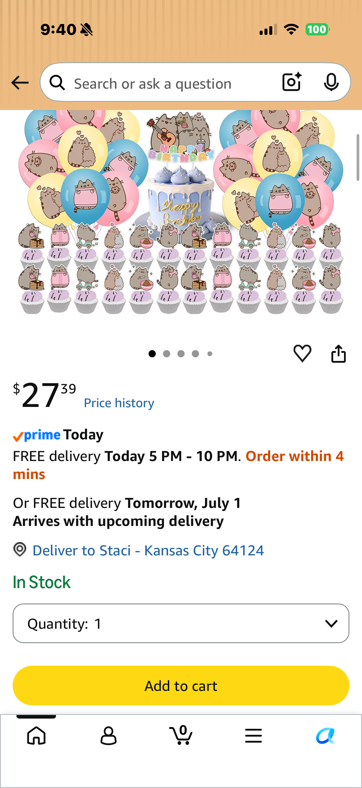 Adorable Cat Party Decorations Kit - Includes Banner, Balloons, Cake/Cupcake Toppers & Hanging Swirls