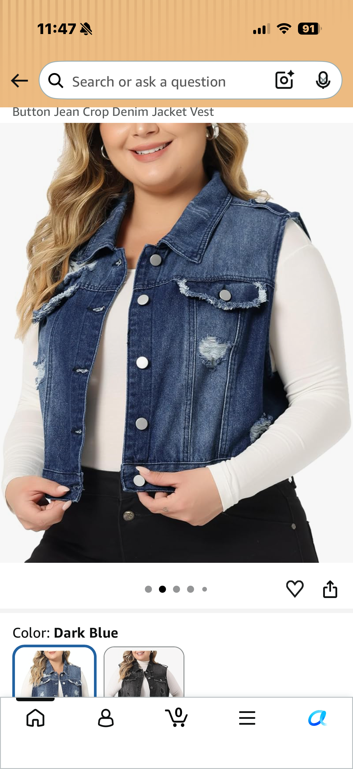 Agnes Orinda Plus Size Denim Vest for Women Sleeveless Button Jean Crop Denim Jacket Vest (Size 1X)