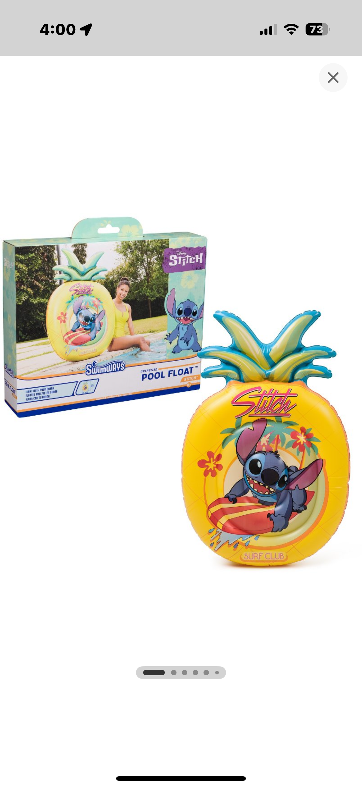 Swimways Stitch Oversized Float: Disney PVC Pool Lounger