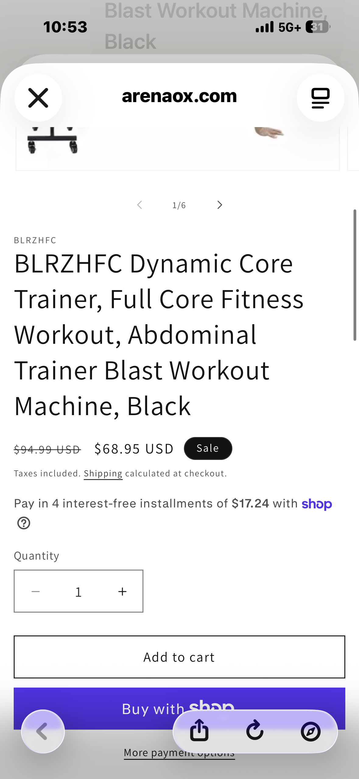 Dynamic Core Trainer, Full Core Fitness Workout, Abdominal Trainer Blast Workout Machine