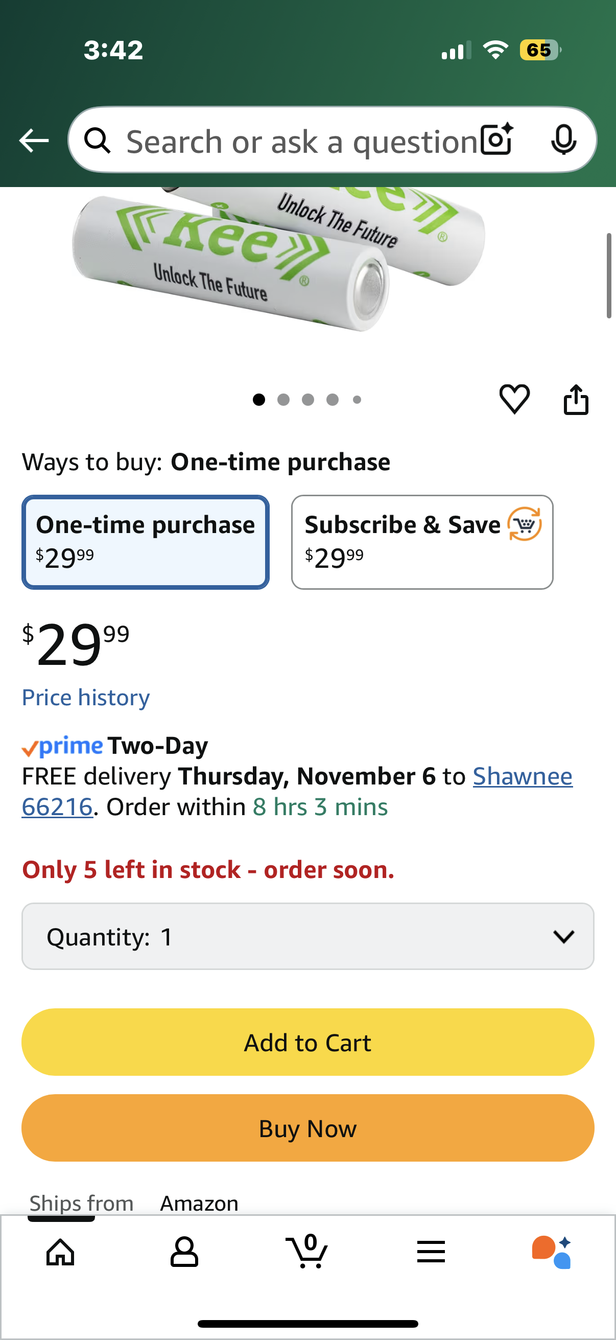 Kee AAA USB Rechargeable Batteries - Lithium-ion 4-Pack, Charges in 2 Hours or Less, Over 1000 Charge Cycles, 4-to-1 USB to Micro USB Charging Cable, Fast, Easy & Convenient, LED Charge Indicator