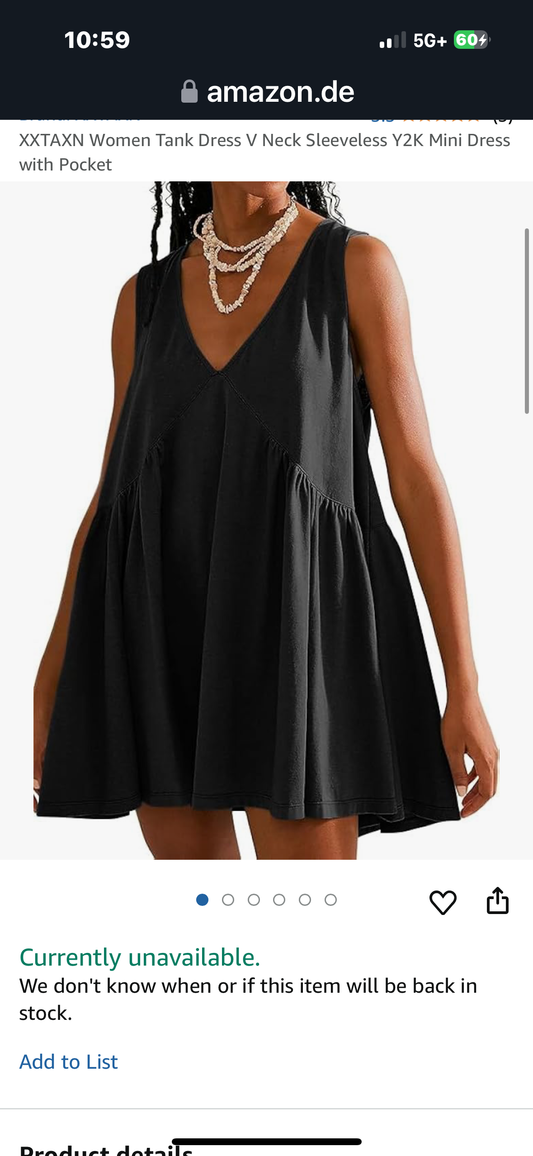 Women's Loose Tank V Neck Sleeveless Y2k Mini Flowy Dress with Pocket Rose, Small