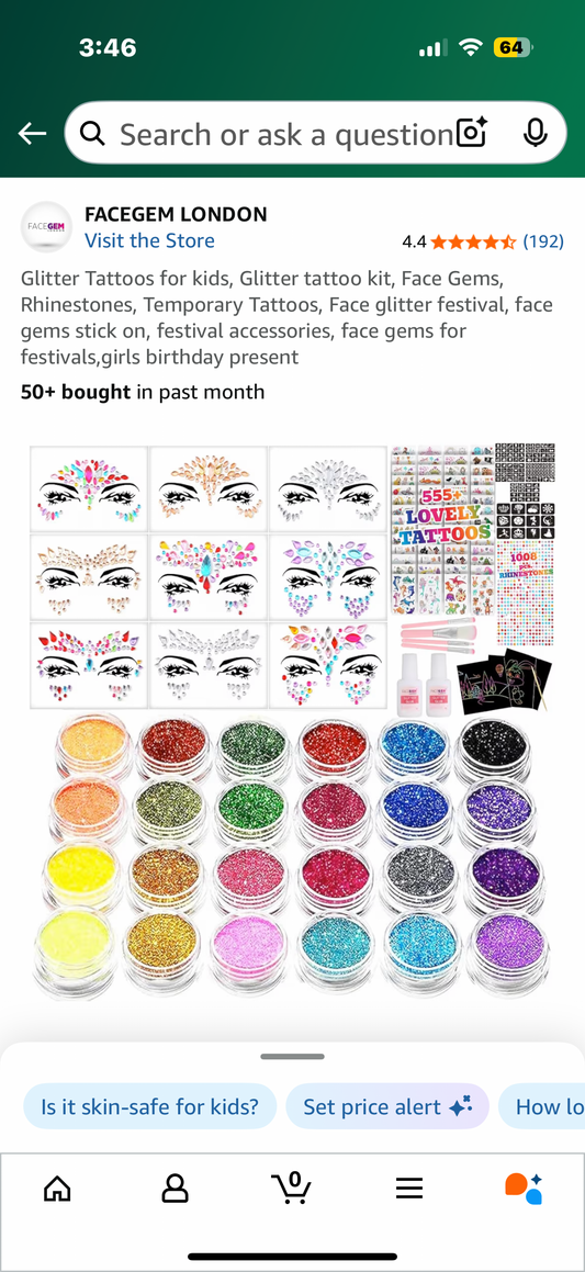 Glitter Tattoos for kids, Glitter tattoo kit, Face Gems, Rhinestones, Temporary Tattoos, Face glitter festival, face gems stick on, festival accessories, face gems for festivals,girls birthday presents