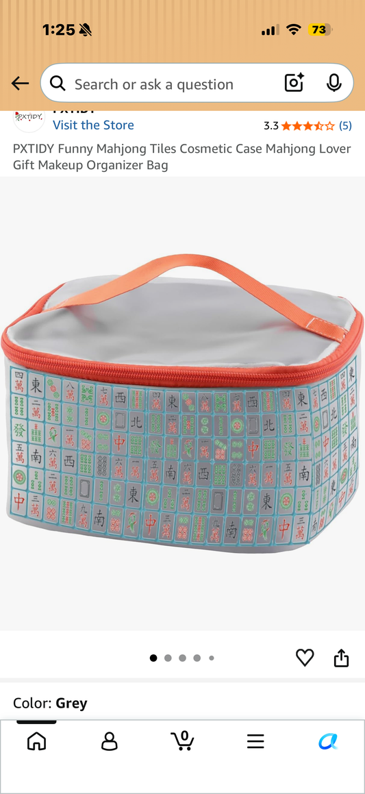 Mahjong Tiles Cosmetic Case Mahjong Lover Gift Makeup Organizer Bag
