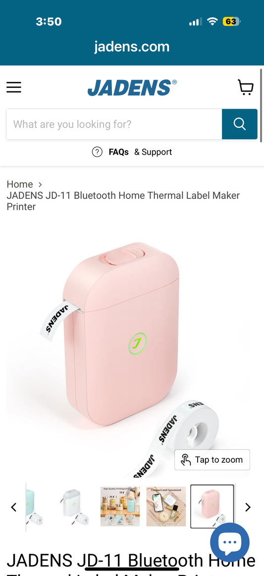 JADENS Label Maker Machine, JD-11 Streamlined Bluetooth Label Printer, Wireless and Ink-Free with a Tape, Equipped with Diverse Templates for Organizing Spaces (Pink)