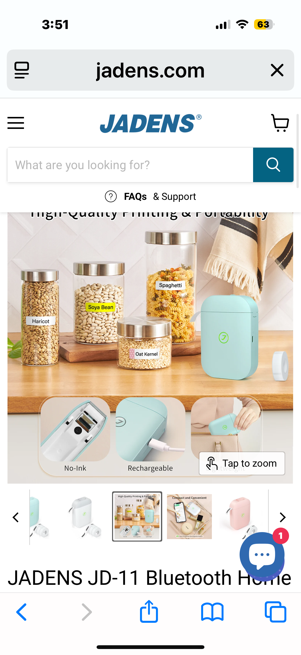 JADENS Label Maker Machine, JD-11 Streamlined Bluetooth Label Printer, Wireless and Ink-Free with a Tape, Equipped with Diverse Templates for Organizing Spaces (Pink)