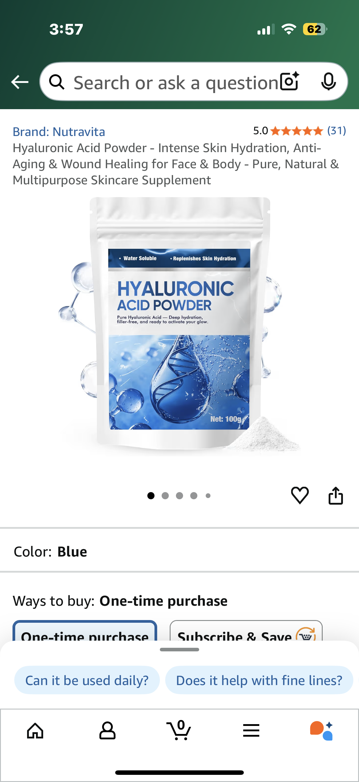 Hyaluronic Acid Powder - Intense Skin Hydration, Anti-Aging & Wound Healing for Face & Body - Pure, Natural & Multipurpose Skincare Supplement