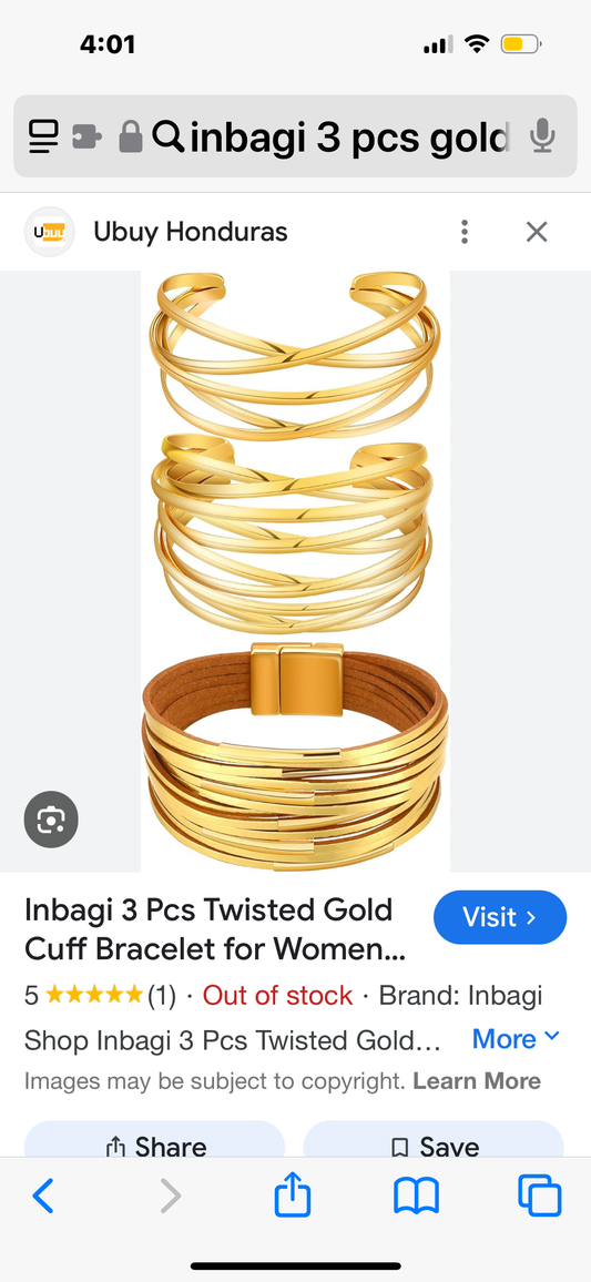Gold 3 Piece Bracelet Set
