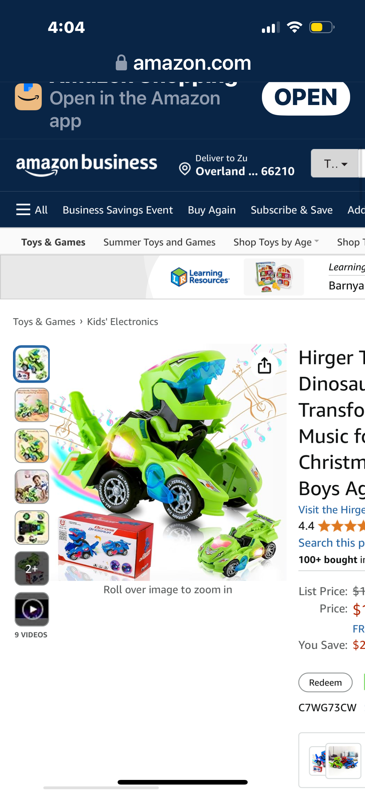 Transforming Dinosaur Toys,Transforming Dinosaur Car,2 in 1 Automatic Transform Dino Cars with Music and LED Light,Dinosaur Transformer Toys for Kids Easter Party Favors Christmas Birthday Gifts