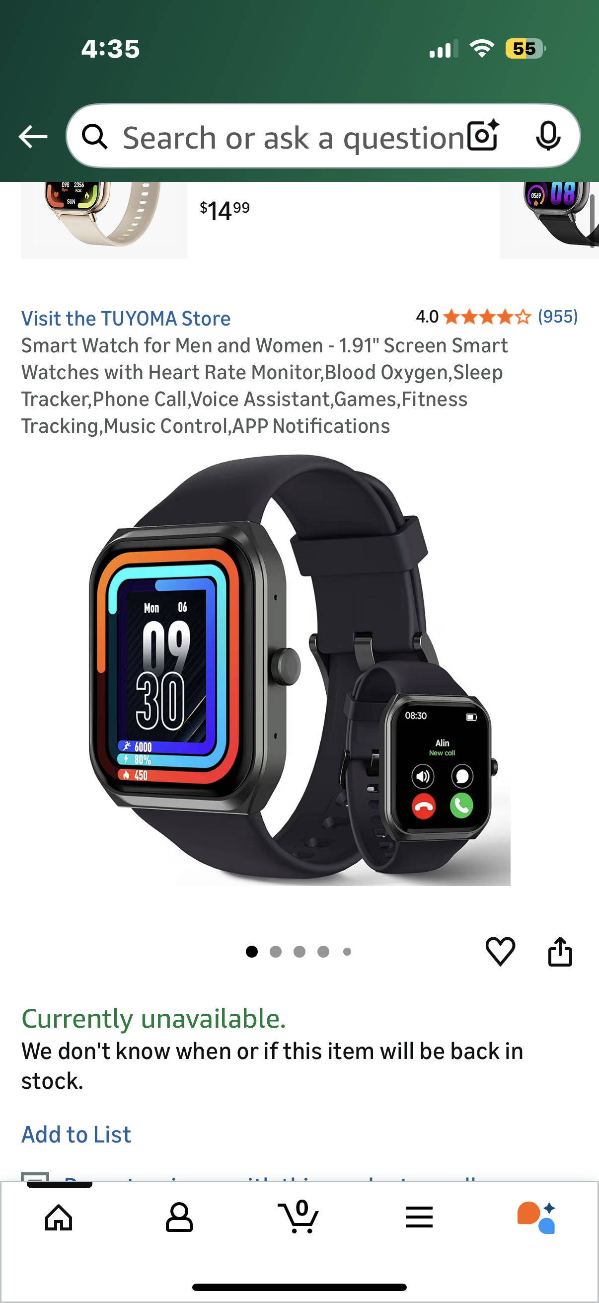 Smart Watch for Men and Women - 1.91" Screen Smart Watches with Heart Rate Monitor,Blood Oxygen,Sleep Tracker,Phone Call,Voice Assistant,Games,Fitness Tracking,Music Control,APP Notifications