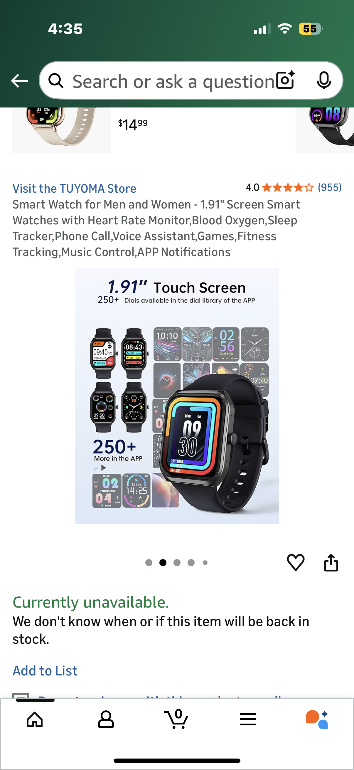 Smart Watch for Men and Women - 1.91" Screen Smart Watches with Heart Rate Monitor,Blood Oxygen,Sleep Tracker,Phone Call,Voice Assistant,Games,Fitness Tracking,Music Control,APP Notifications
