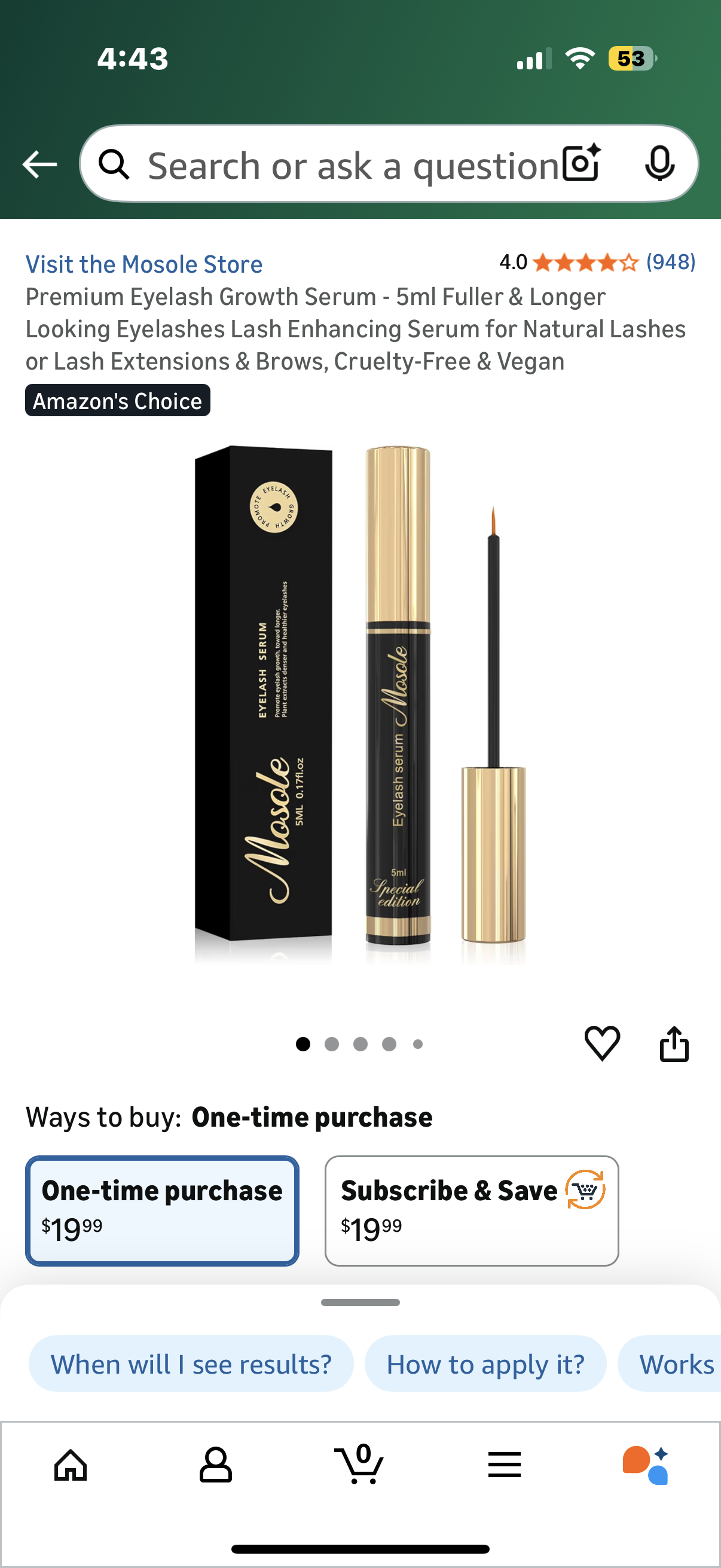 Premium Eyelash Growth Serum - 5ml Fuller & Longer Looking Eyelashes Lash Enhancing Serum for Natural Lashes or Lash Extensions & Brows, Cruelty-Free & Vegan