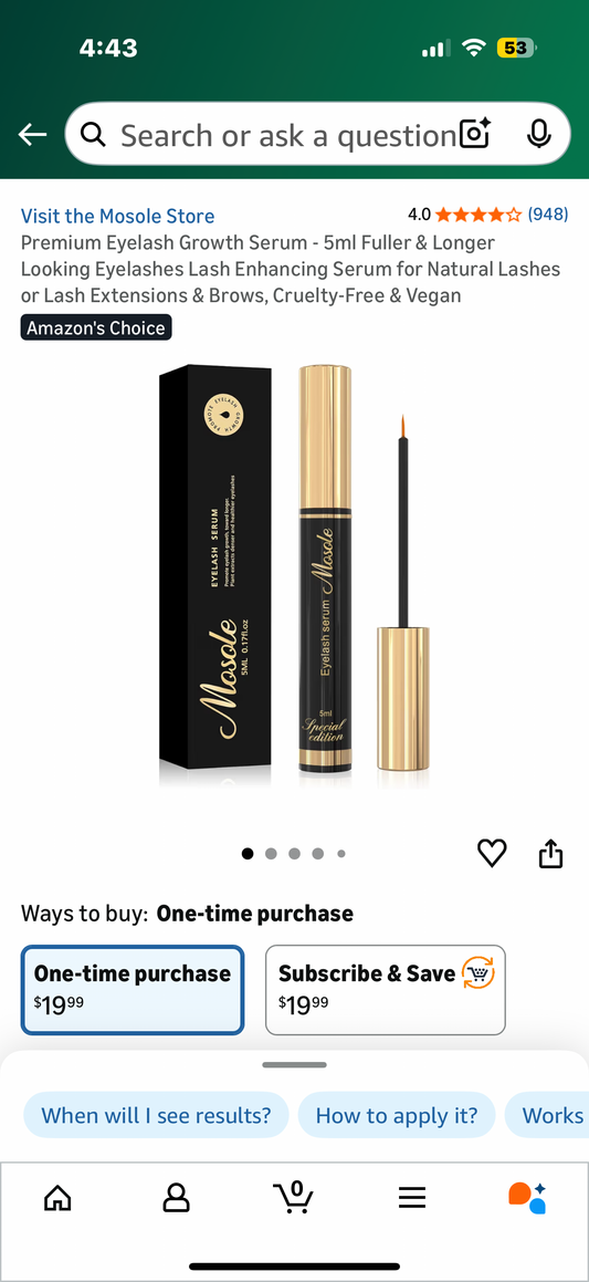 Premium Eyelash Growth Serum - 5ml Fuller & Longer Looking Eyelashes Lash Enhancing Serum for Natural Lashes or Lash Extensions & Brows, Cruelty-Free & Vegan