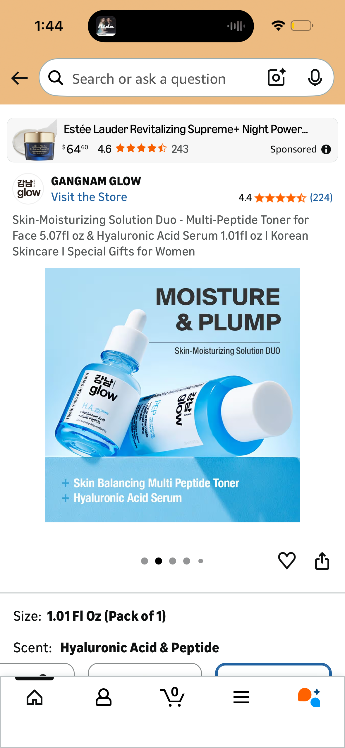 Skin-Moisturizing Solution Duo - Multi-Peptide Toner for Face 5.07fl oz & Hyaluronic Acid Serum 1.01fl oz I Korean Skincare I Special Gifts for Women