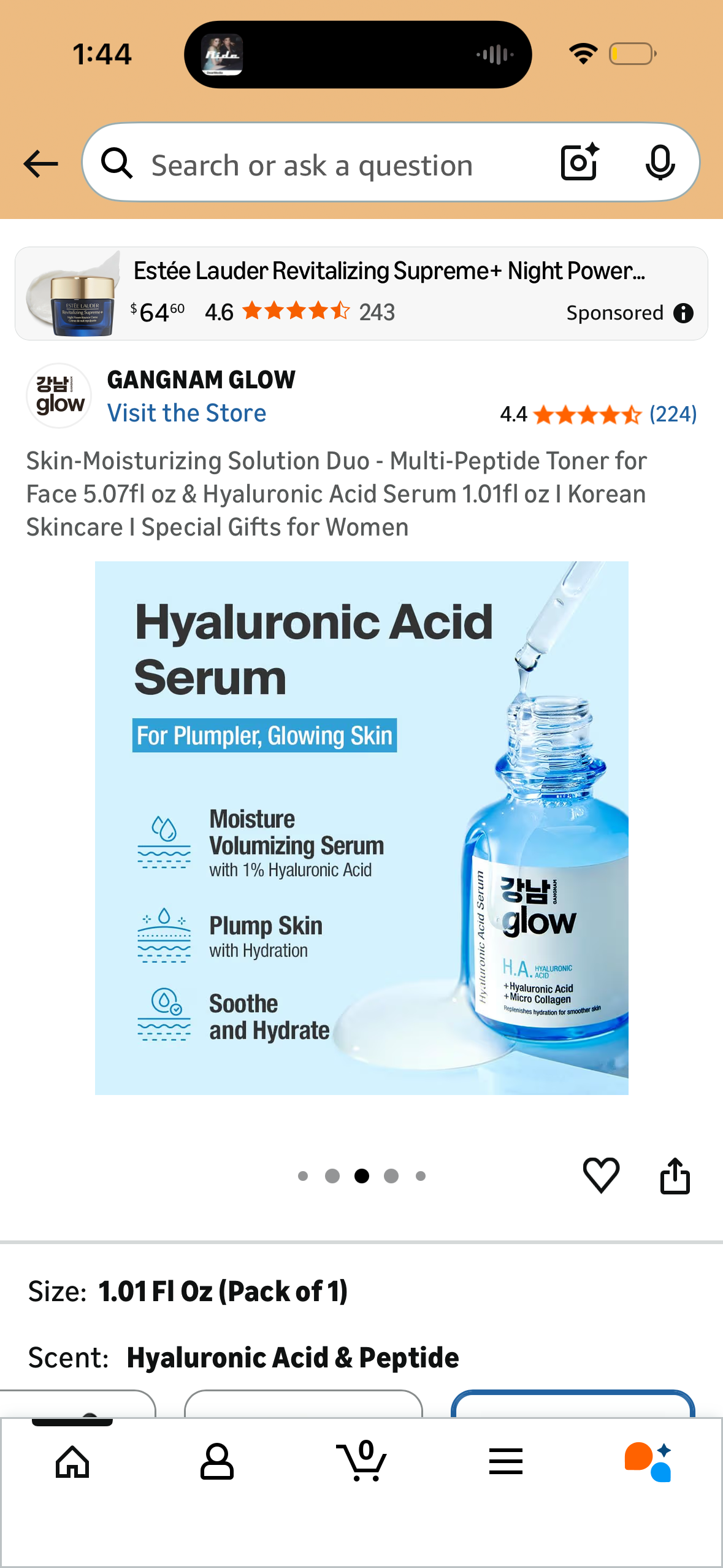 Skin-Moisturizing Solution Duo - Multi-Peptide Toner for Face 5.07fl oz & Hyaluronic Acid Serum 1.01fl oz I Korean Skincare I Special Gifts for Women