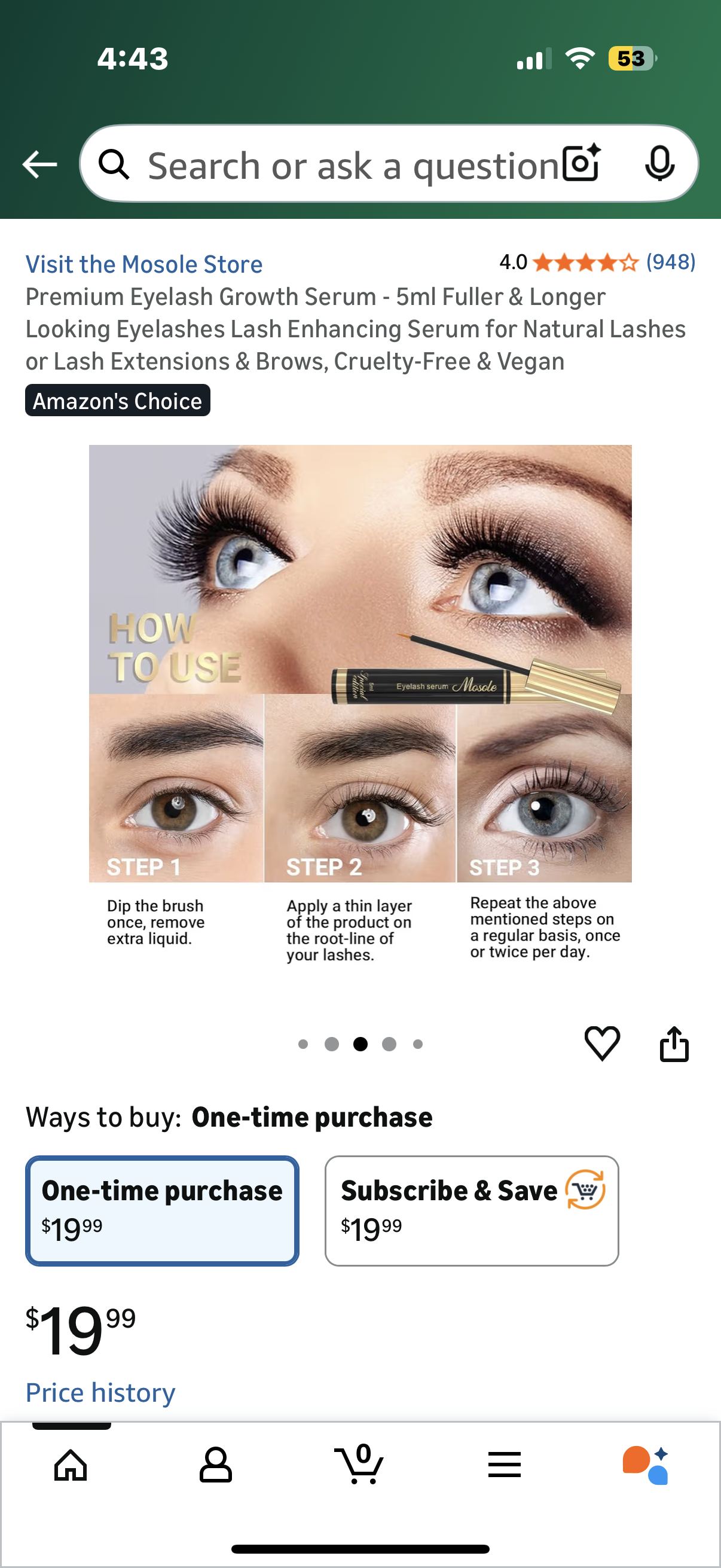 Premium Eyelash Growth Serum - 5ml Fuller & Longer Looking Eyelashes Lash Enhancing Serum for Natural Lashes or Lash Extensions & Brows, Cruelty-Free & Vegan