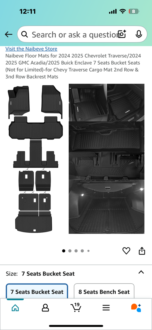 New - Floor Mats for 2024 2025 Chevrolet Traverse/2024, 2025 GMC Acadia/2025 Buick Enclave (G746)