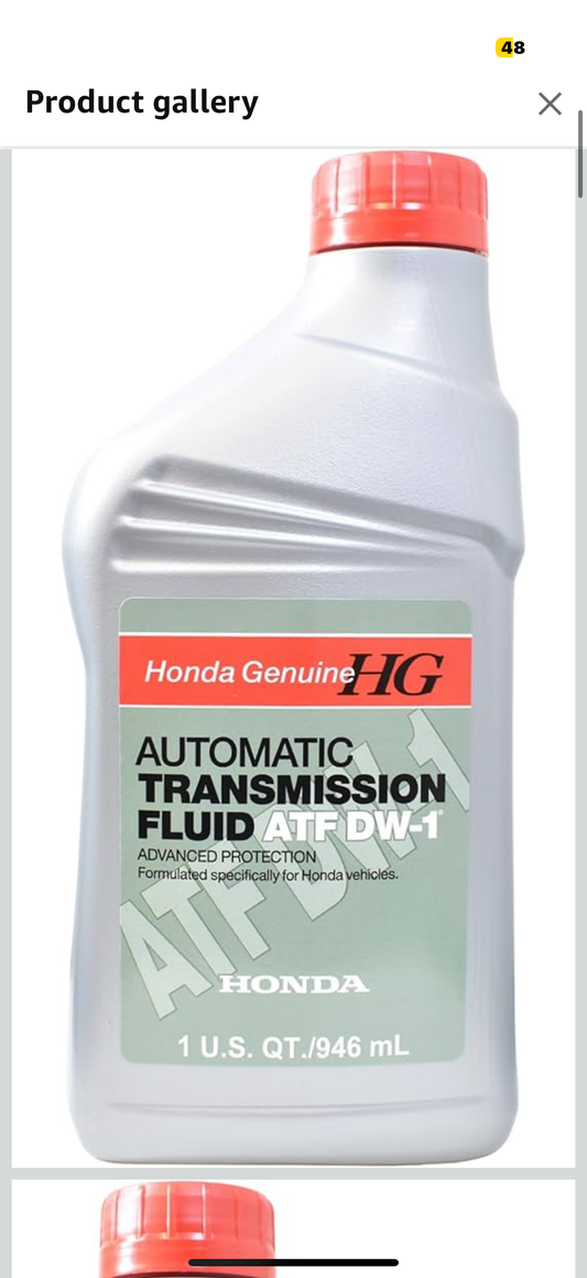 Honda 08200-9008 DW1 Automatic Transmission Fluid ATF -1 Quart