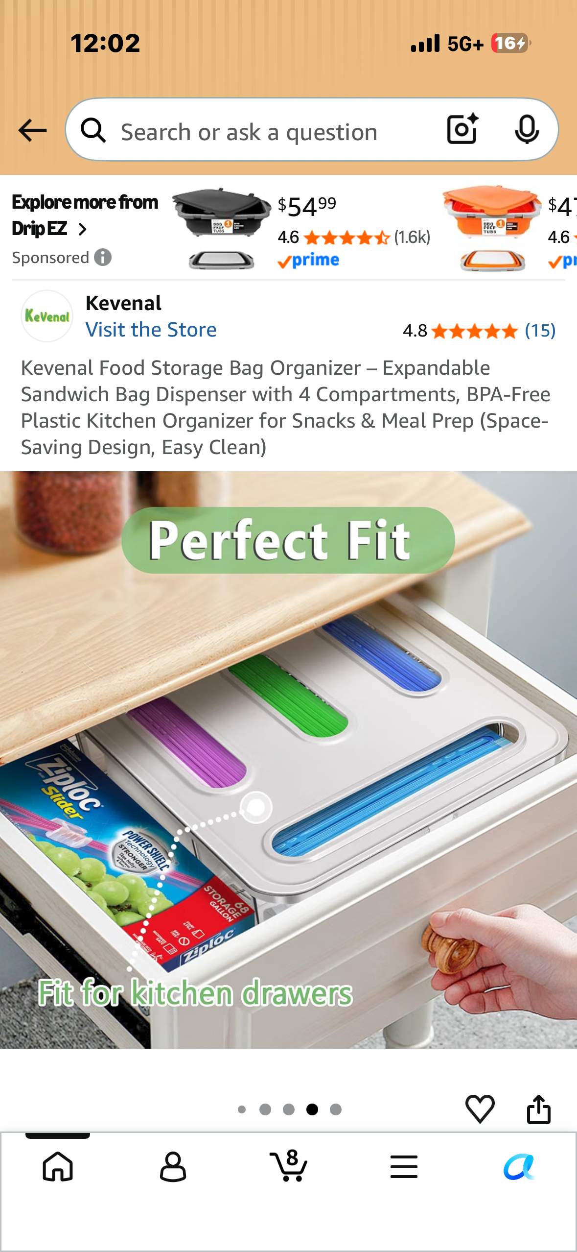 Food Storage Bag Organizer – Expandable Sandwich Bag Dispenser with 4 Compartments, BPA-Free Plastic Kitchen Organizer for Snacks & Meal Prep (Space-Saving Design, Easy Clean)
