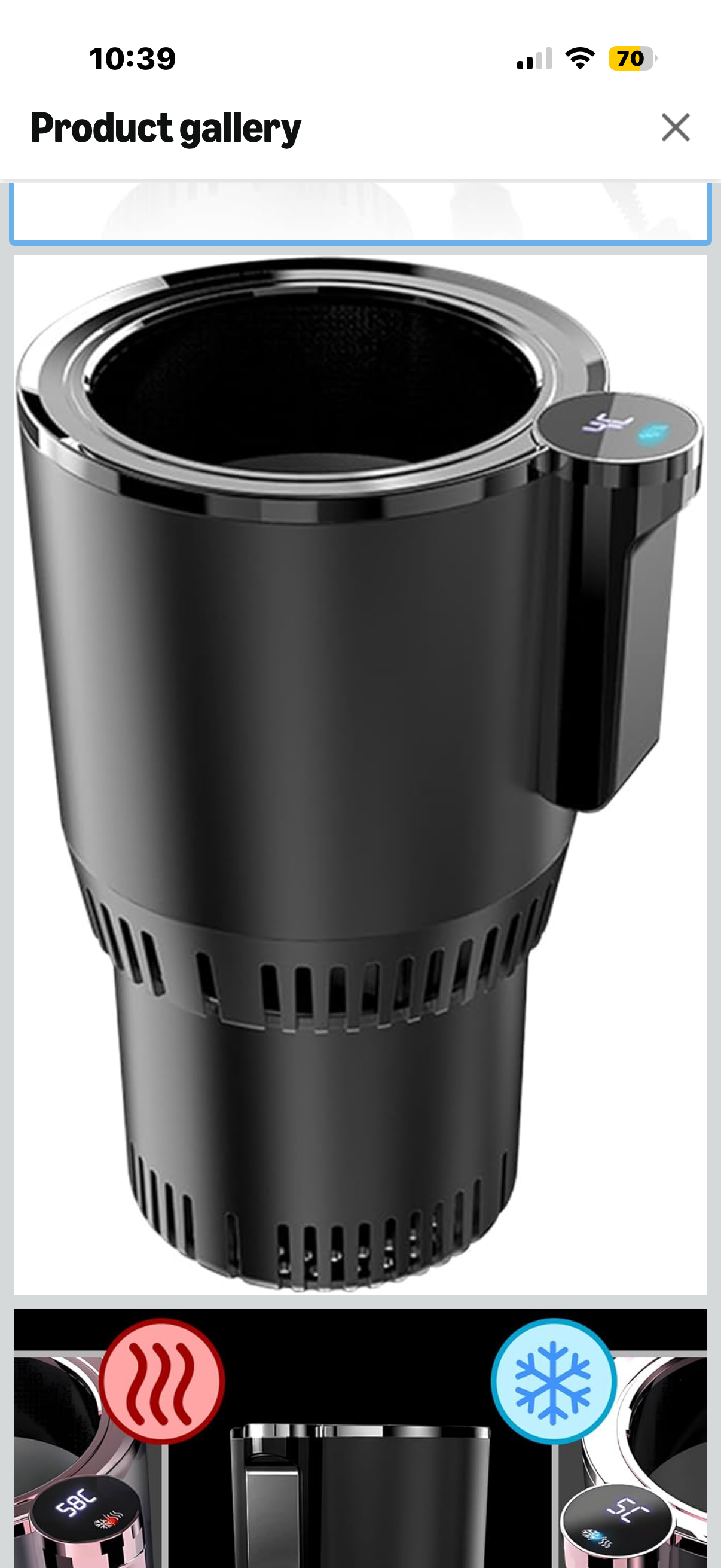 Smart Car Hot and Cold Cup Holder Rapid Heating and Cooling Insulated Electric Beverage Mug for Car Home Office Travel Portable Temperature Control Cup Accessory, Smart Cup for car, Heated Travel Mug
