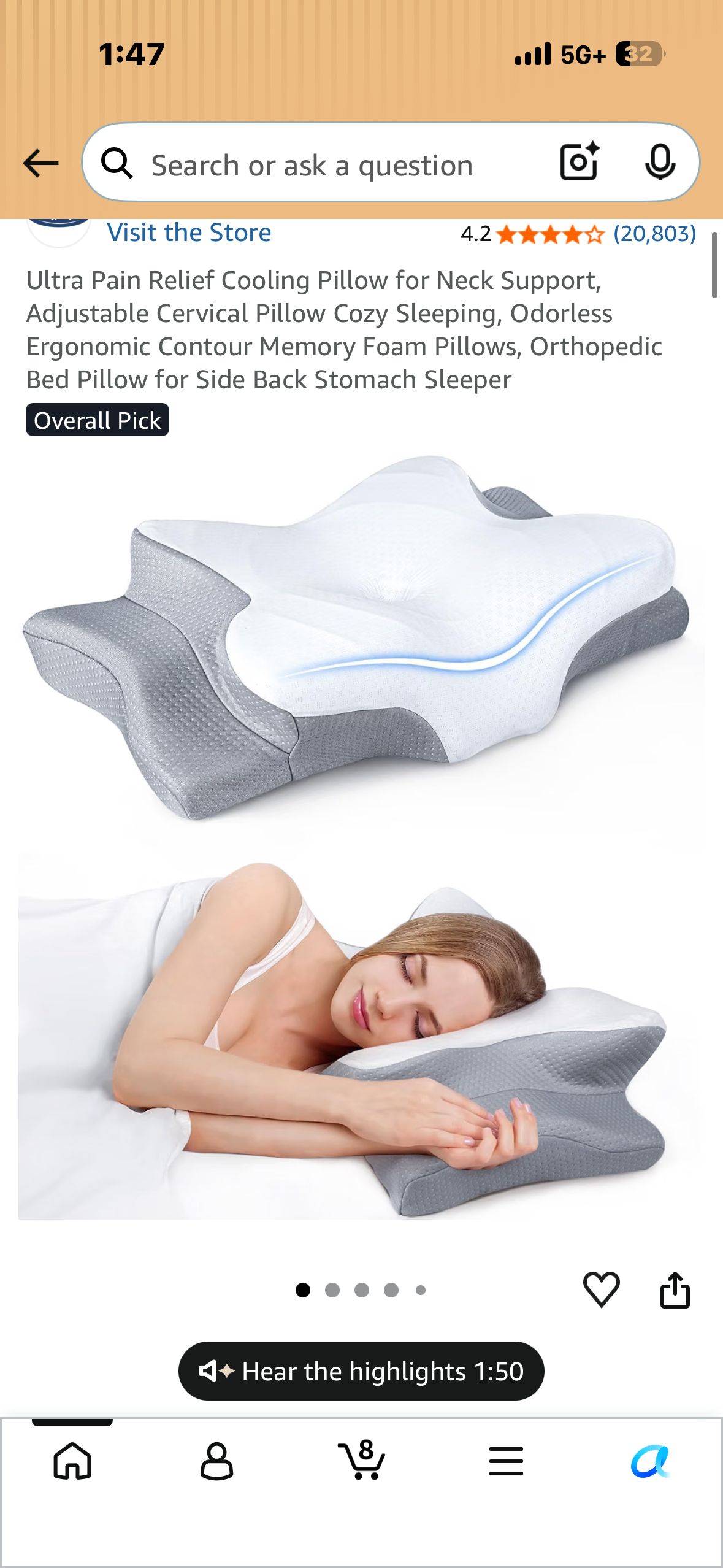 Mullow® Cervical Pillow - Memory Foam Neck & Shoulder Support | Ergonomic Contour for Side, Back, Stomach Sleepers | for Bed, Couch, Home Comfort