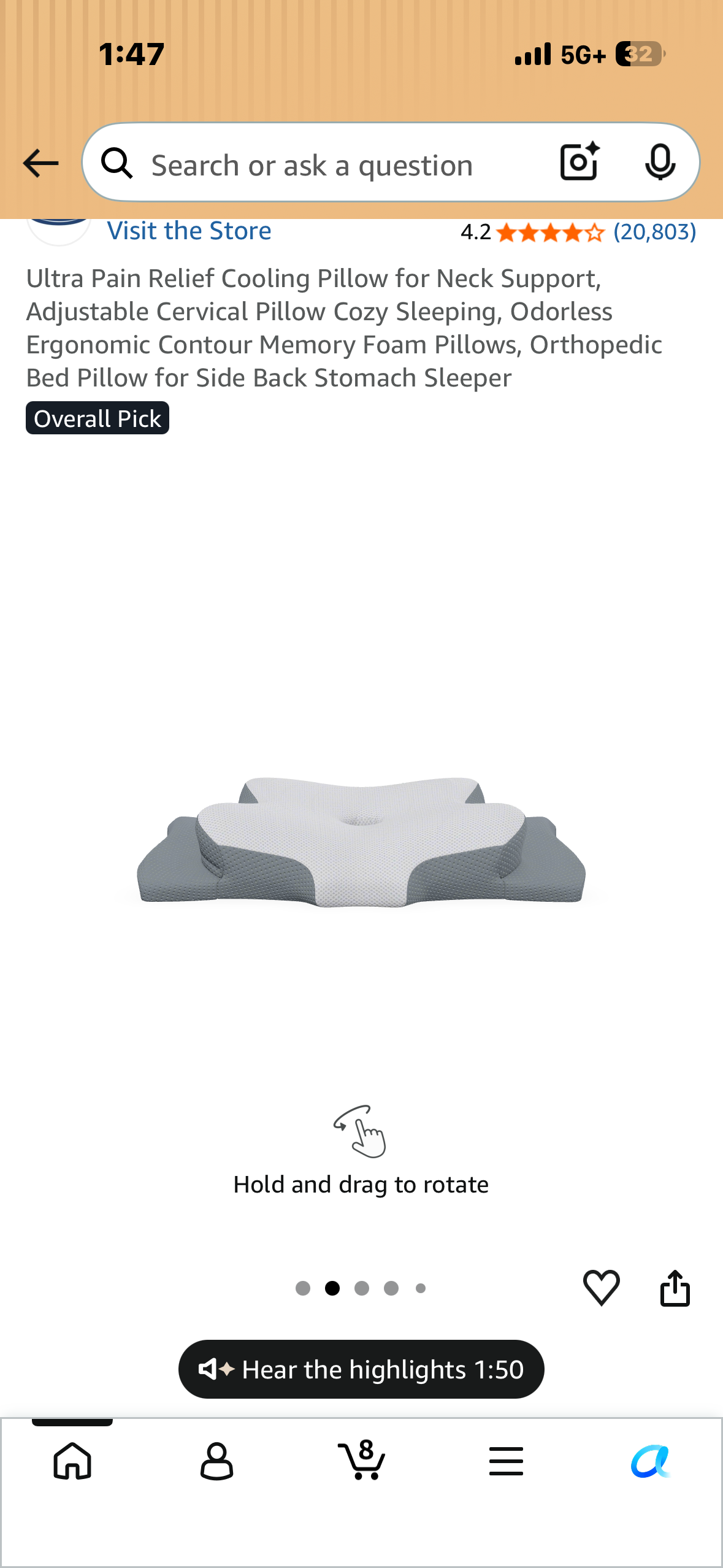 Mullow® Cervical Pillow - Memory Foam Neck & Shoulder Support | Ergonomic Contour for Side, Back, Stomach Sleepers | for Bed, Couch, Home Comfort