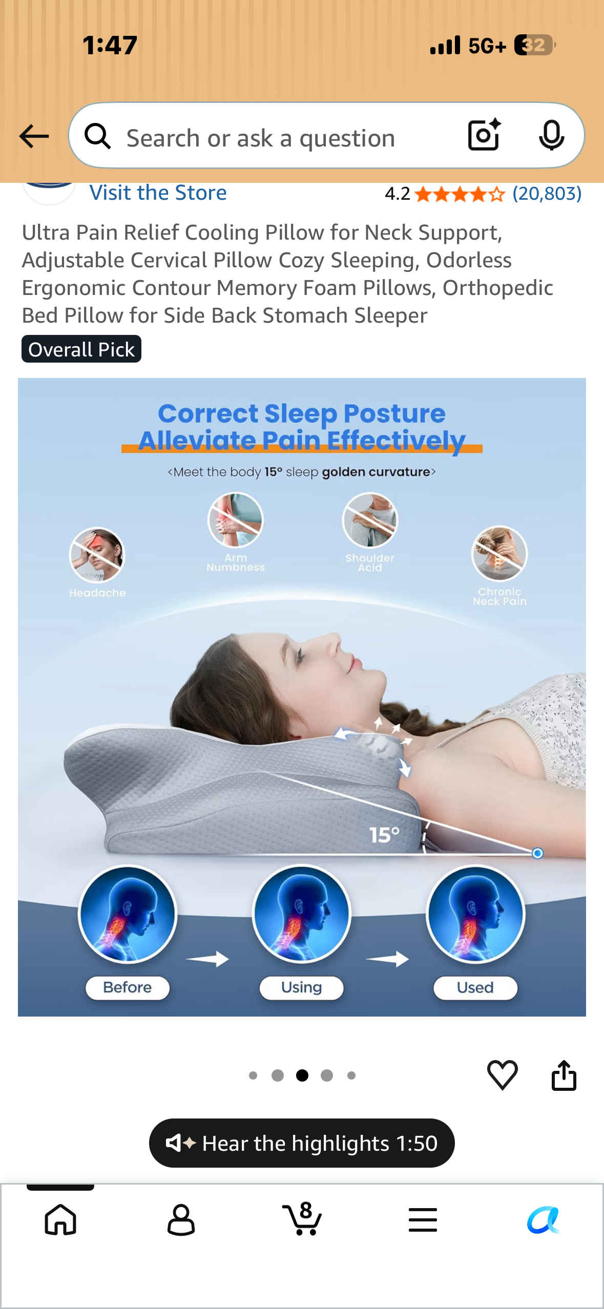 Mullow® Cervical Pillow - Memory Foam Neck & Shoulder Support | Ergonomic Contour for Side, Back, Stomach Sleepers | for Bed, Couch, Home Comfort