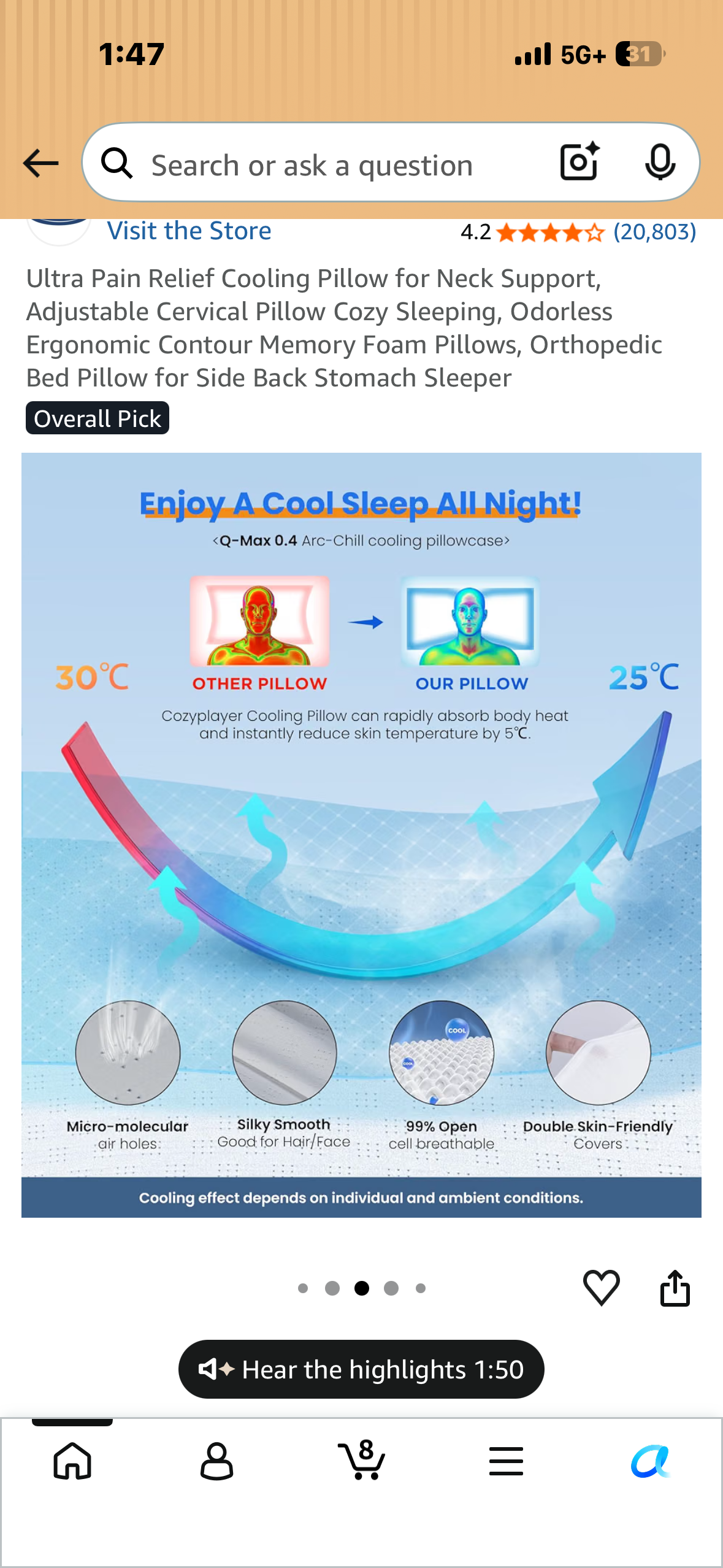 Mullow® Cervical Pillow - Memory Foam Neck & Shoulder Support | Ergonomic Contour for Side, Back, Stomach Sleepers | for Bed, Couch, Home Comfort