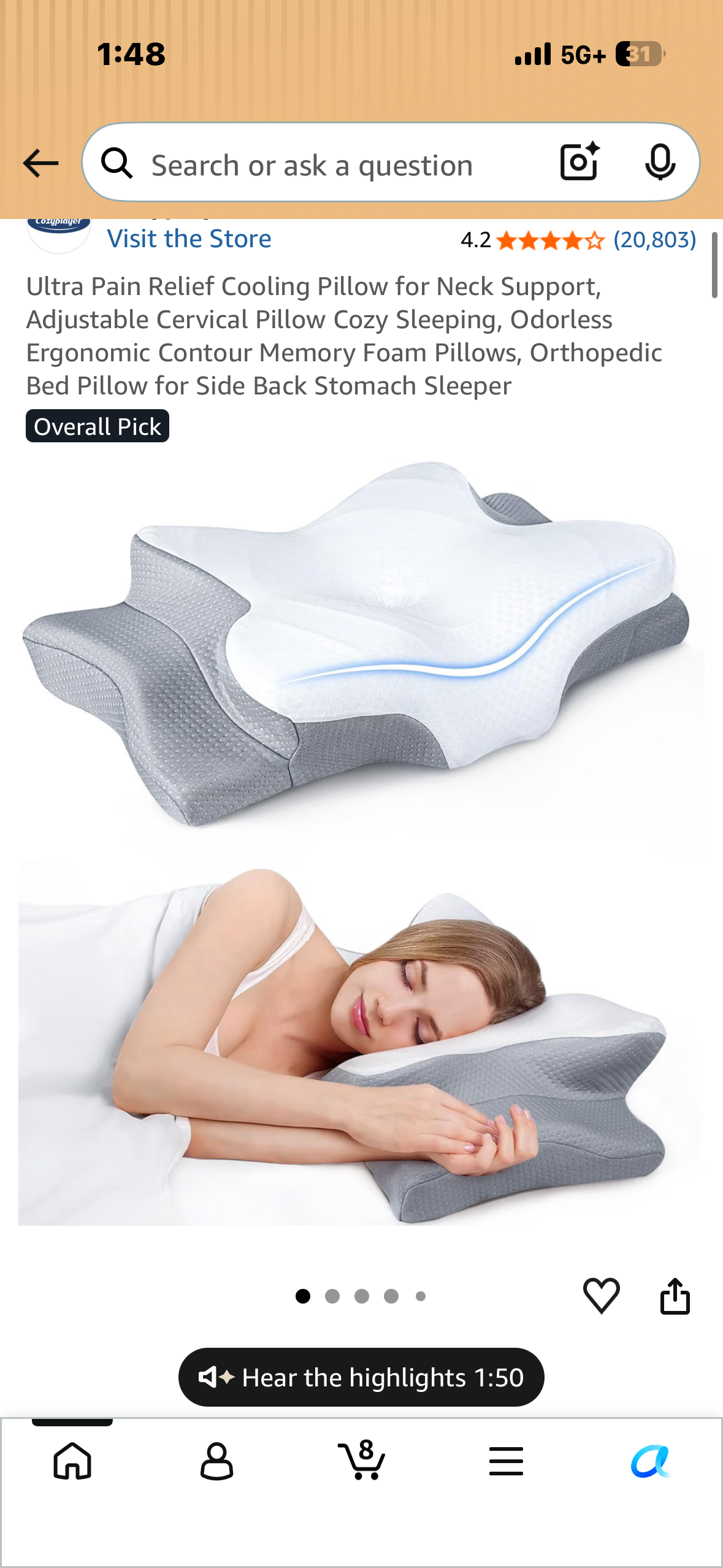 Mullow® Cervical Pillow - Memory Foam Neck & Shoulder Support | Ergonomic Contour for Side, Back, Stomach Sleepers | for Bed, Couch, Home Comfort