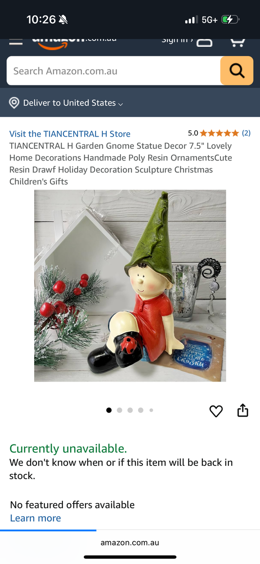 Garden Gnome Statue Decor 7.5" Lovely Home Decorations Handmade Poly Resin OrnamentsCute Resin Drawf Holiday Decoration Sculpture Christmas Children's Gifts