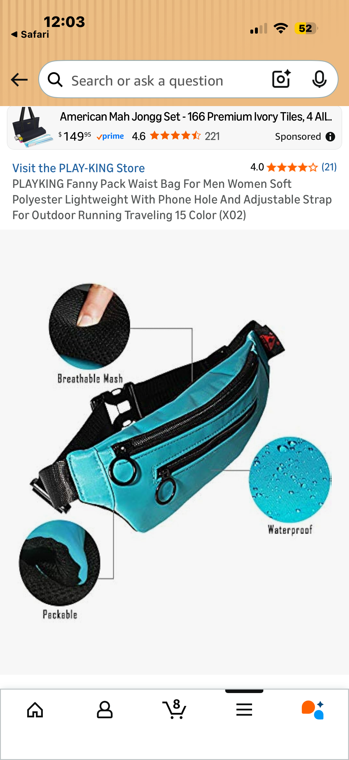 PLAYKING Fanny Pack Waist Bag For Men Women Soft Polyester Lightweight With Phone Hole And Adjustable Strap For Outdoor Running Traveling
