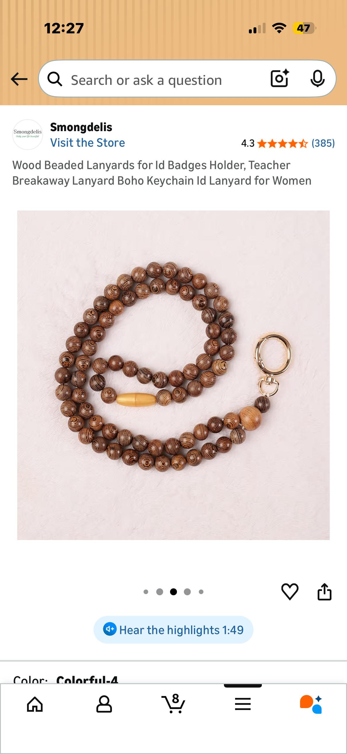 Wood Beaded Lanyards for Id Badges Holder, Teacher Breakaway Lanyard Boho Keychain Id Lanyard for Women