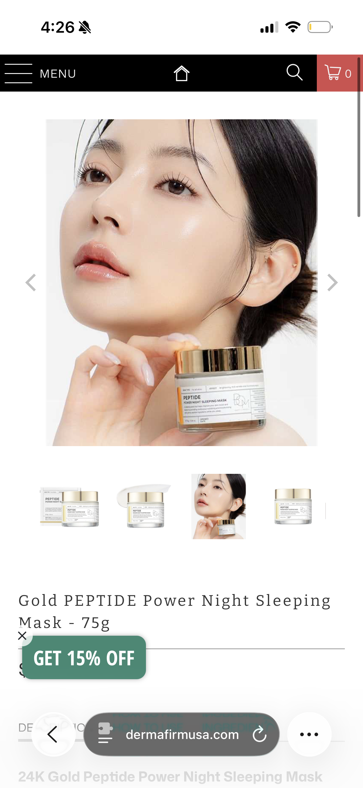 BOM COSMETICS Peptide Power Night Sleeping Mask 2.64 Fl Oz, High-Density Hydrating Overnight Facial Mask with Penta-Peptides and 99% Pure Gold for Skin Elasticity, Smooth Skin Texture, Korean Skincare