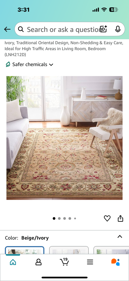 New - Safavieh Lyndhurst 10' x 14' Ivory Area Rug (L871)
