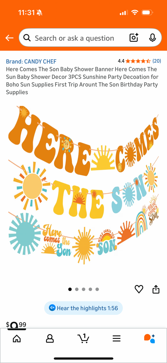 Here Comes The Son Baby Shower Banner Here Comes The Sun Baby Shower Decor 3PCS Sunshine Party Decoation for Boho Sun Supplies First Trip Arount The Son Birthday Party Supplies