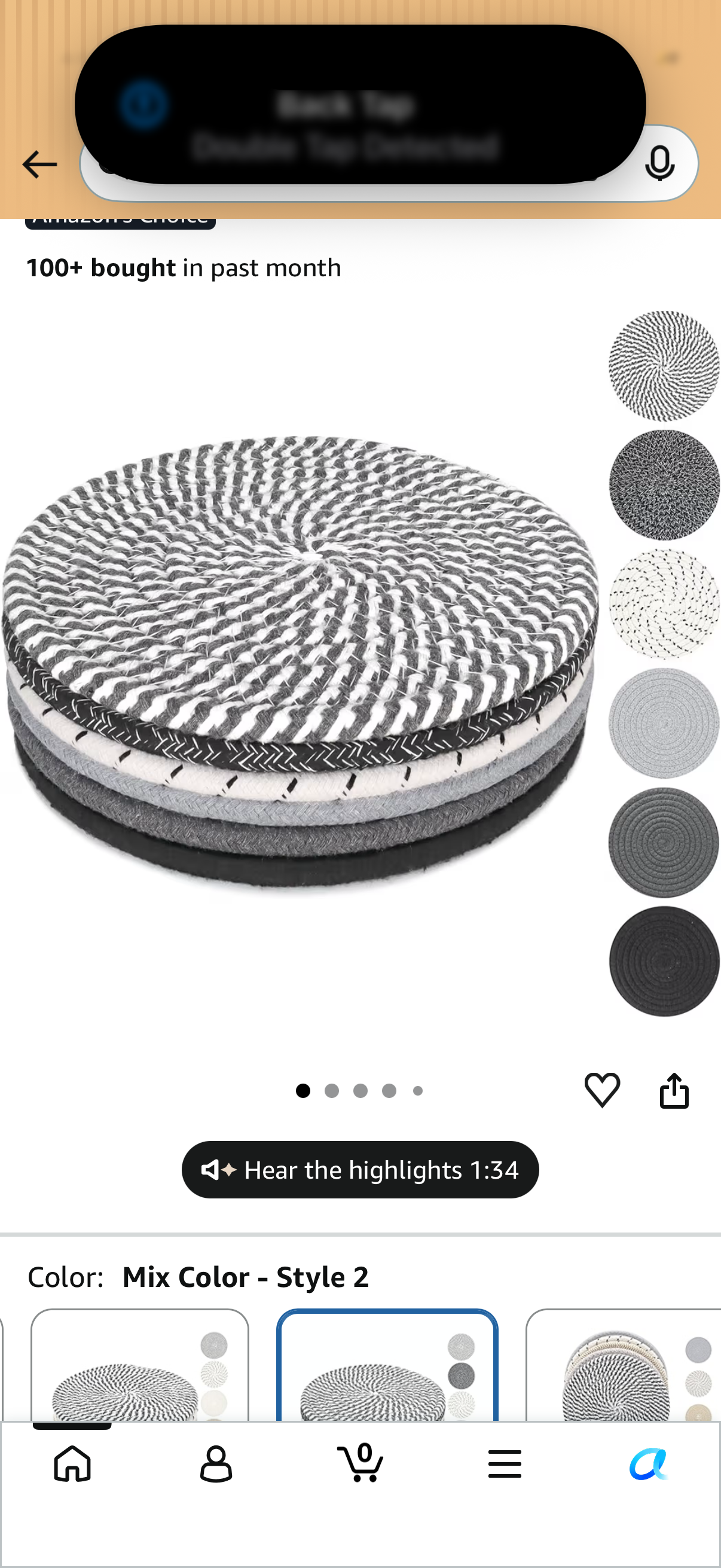 8 Inch Trivets for Hot Dishes, Hot Pots and Pans, Thick Heat Resistant Large Coaster for Kitchen, Hot Pads, Kitchen Essentials, Kitchen Decor for Table & Countertop, 6 Pcs