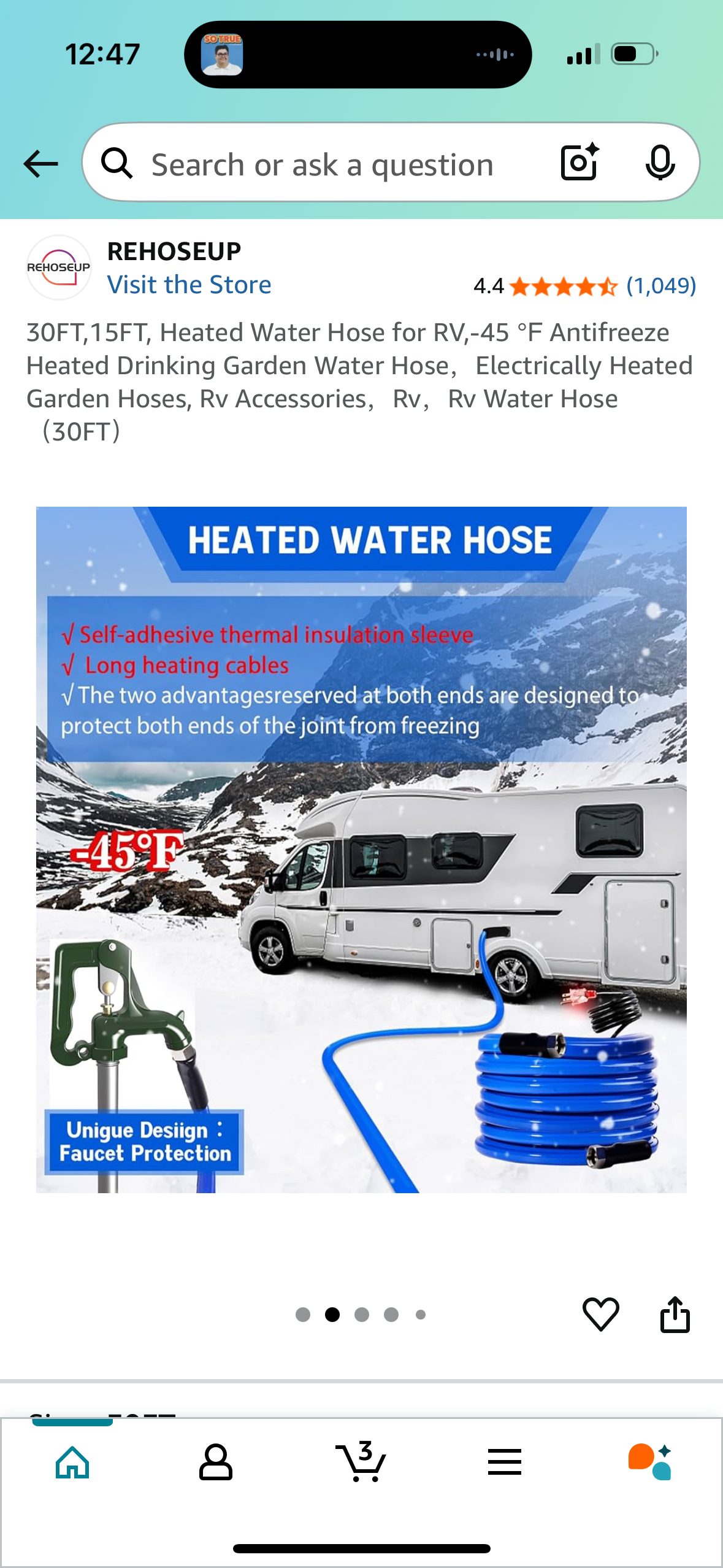 30FT, 15FT, Heated Water Hose for RV,-45 ℉ Antifreeze Heated Drinking Garden Water Hose，Electrically Heated Garden Hoses, Rv Accessories, Rv, Rv Water Hose