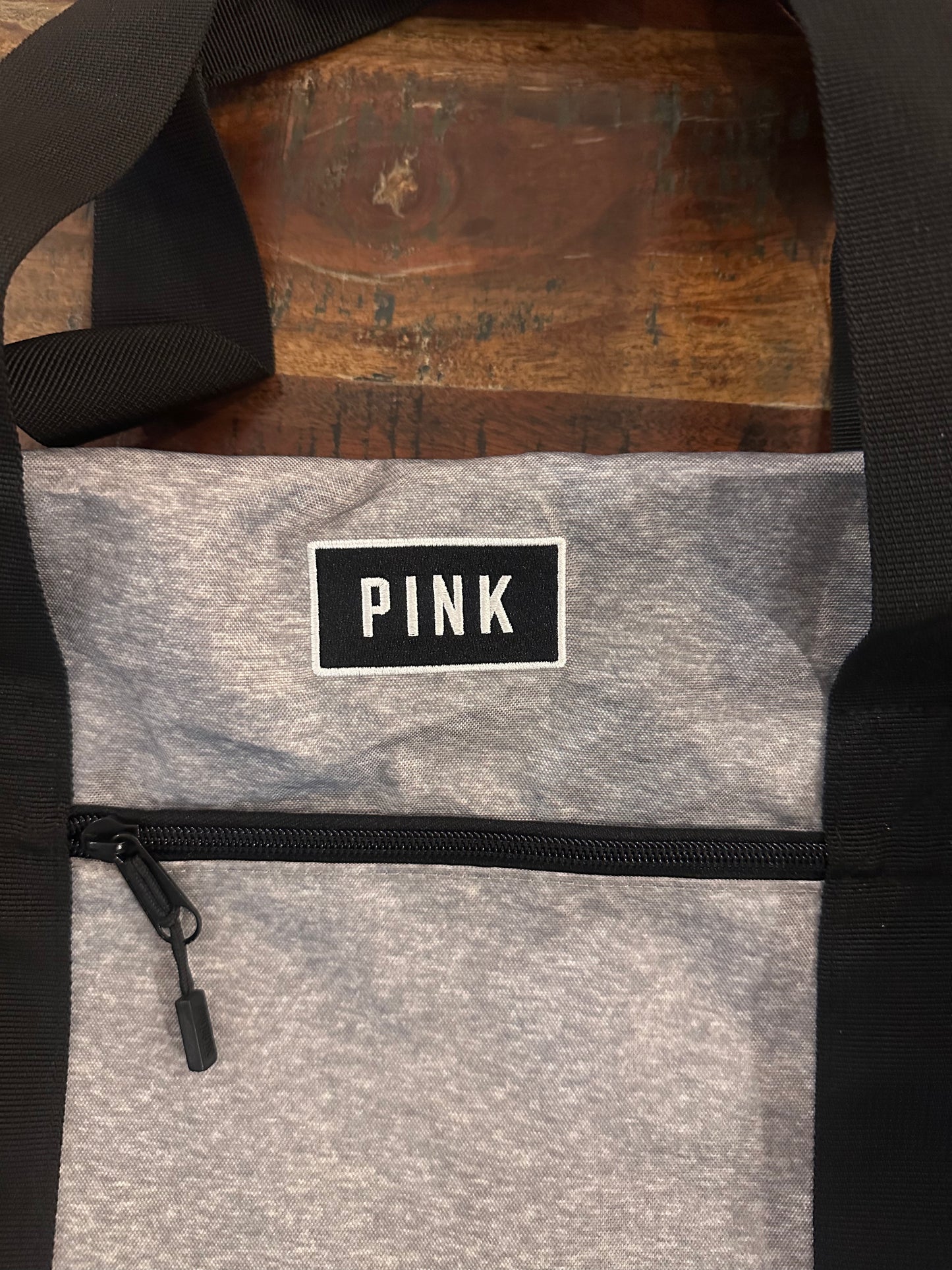 Victoria's Secret PINK Duffle, Gym, Travel, Weekender Large Tote Getaway Bag in Gray